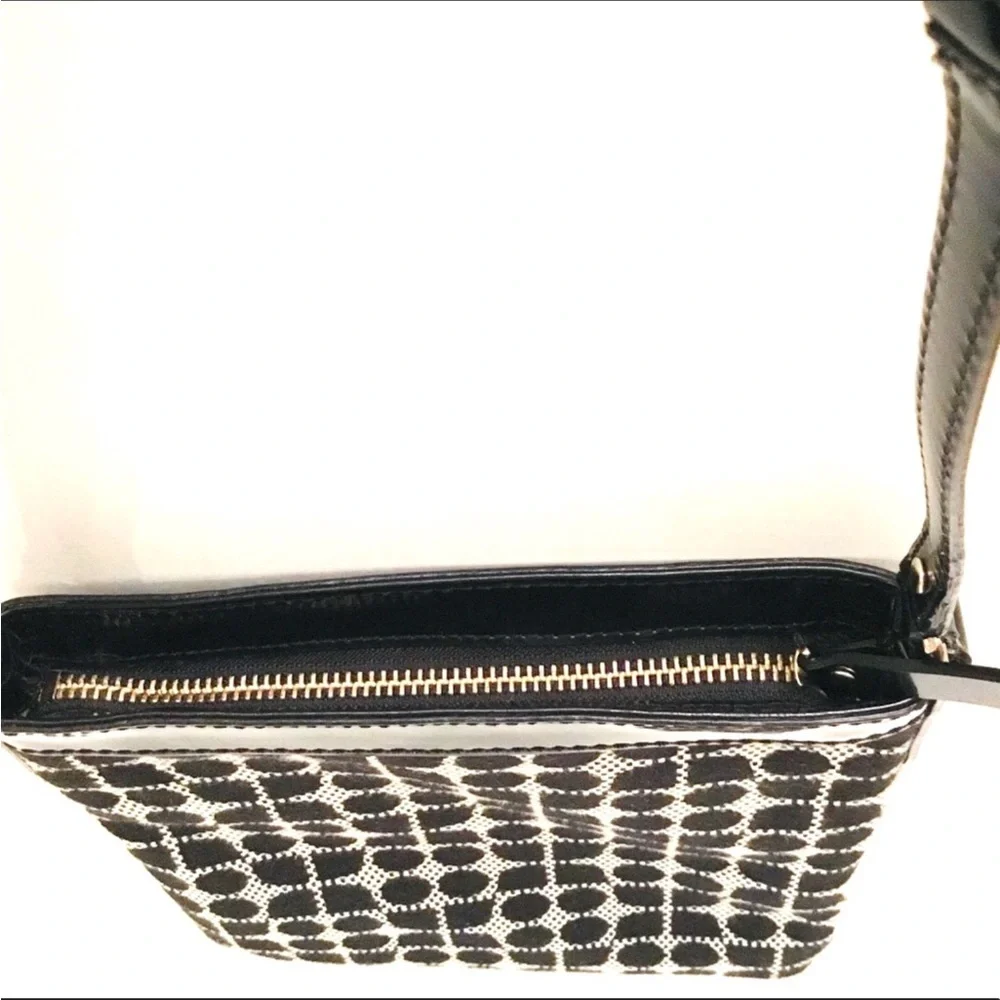 Vintage Kate Spade Dot Noel Crossbody Cream Canvas Patent Trim Classic Retro Bag